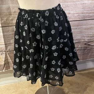 Floral Black Skirt